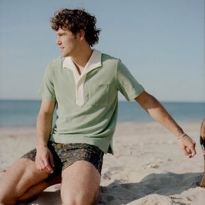 Tombolo Men's‎ Terrycloth Polo, Green